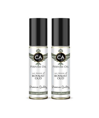 CA Perfume Impression of Royalist Oud For Women & Men Replica Fragrance Body Oil Dupes Alcohol-Free Essential Aromatherapy Sample Travel Size Concentrated Long Lasting Attar Roll-On 0.3 Fl Oz-X2