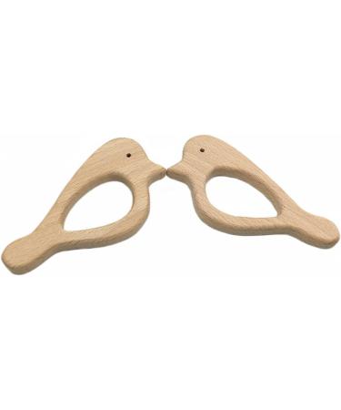 Wendysun 5pcs Cartoon Wood Teether - Natural Animal Shape Baby Teething Beech Toy - Buy Online on GoSupps.com