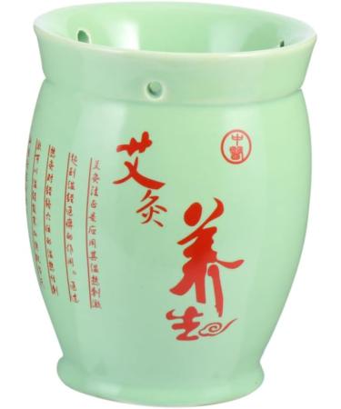 Moxibustion Scratch Cups - JECOMPRIS 2 Pack Ceramic Moxa Stick Holders for Massage - Green Moxa Burner Box 9.5x7.3cm - Buy Online on GoSupps.com