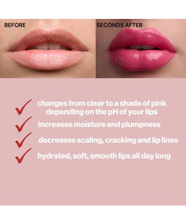 Just Glow Color Changing Lip Gloss - Hydrating Non-Sticky Strawberry Cheesecake Lip Oil - Nourishing & Moisturizing (0.25oz) - International Shipping Available - Buy Online on GoSupps.com