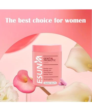 ESUNM Health GENITAL PROBIOTIC Capsules Genital fragrance genital pH yeast balance genital flora nutritional supplement the ultrafine choice for women 60 vegan capsules - Buy Online on GoSupps.com