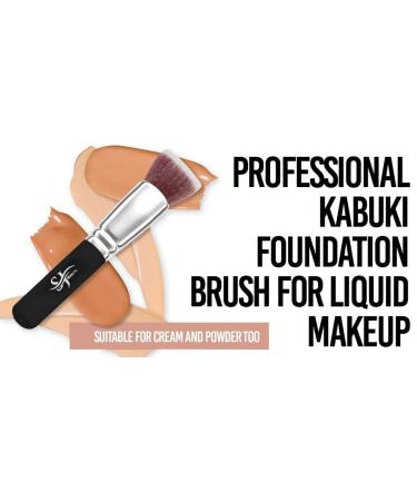 Premium Flat Top Kabuki Makeup Brush Set for Flawless Face - Liquid, Cream, Powder, Blush Buffing and Blending - Includes Angled Eye Brow and Spoolie Brush - Beauty Blender Included - Buy Online on GoSupps.com
