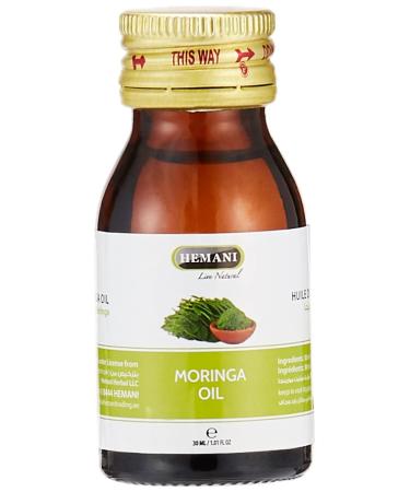 Hemani Moringa Seed Oil 30ml - Pure Moringa Oleifera for Skin Care Natural Aceite de Moringa para la Cara Nourishing and Hydrating Moringa Oil Ideal for Face Hair and Body Cold Pressed Non-GMO