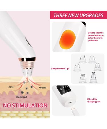 2021 Upgraded Blackhead Remover Pore Vacuum Cleaner with 6 Replaceable Probes - USB Rechargeable Facial Cleanser in Rose Gold - Buy Online on GoSupps.com