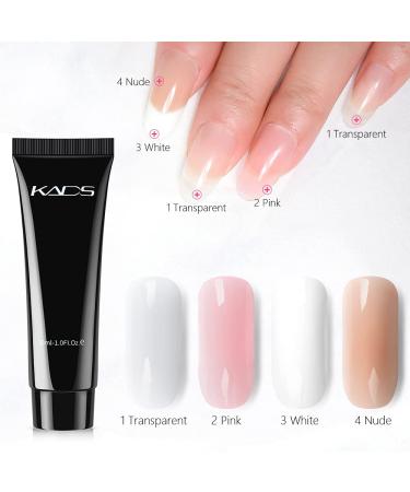 Professional KADS Nail Extension Gel Kit - All-in-One French Nail Builder with 4 Gels Nail Tips & Brush #8 for Perfect Nails - Buy Online on GoSupps.com