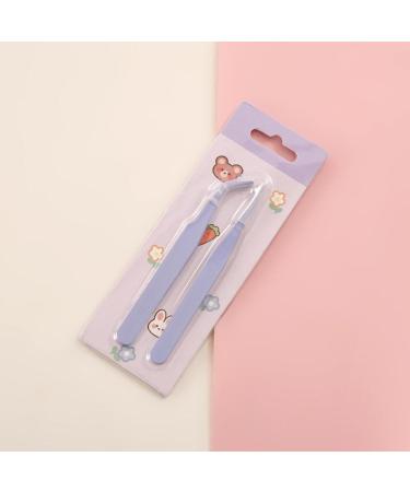 2 Sticker Tweezers - Crafting Straight Tweezers Stainless Steel Tweezers | Straight Handmade Scrapbooking Elbow Tweezers Eyelid Patch Elbow Tweezers Solid Color Tweezers Purple - Buy Online on GoSupps.com