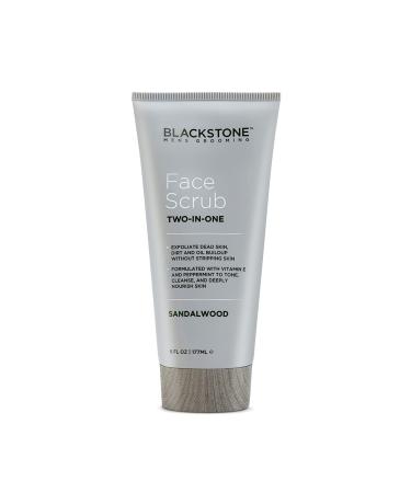Blackstone Men's Grooming 2-in-1 Facial Scrub & Shave Gel - Hydrating Exfoliating Paraben-Free | USA Made Sandalwood (6 oz - Buy Online on GoSupps.com