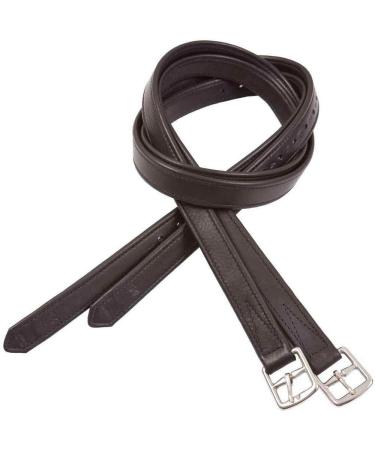 Cameo Equine Strong & Stretchy Reinforced Leather Stirrup Leathers Brown 48 Inch
