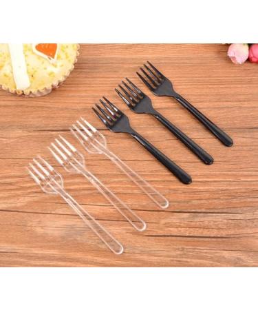 100 Pcs Clear Plastic Forks Bulk 4.5 inch Length Sturdy and Durable Disposable Forks for Party Picnic Barbecue Restaurant Dinner Dessert - Buy Online on GoSupps.com