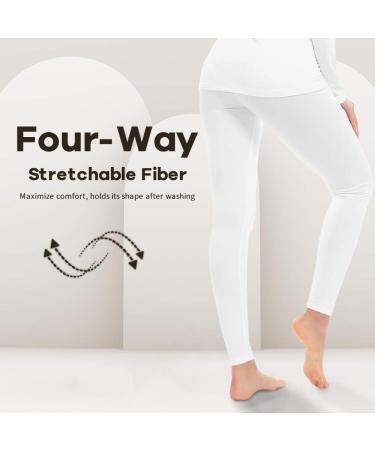 Mancyfit Women's Thermal Fleece-Lined Leggings Underwear - Soft White Bottoms (Size Small) - Buy Online on GoSupps.com