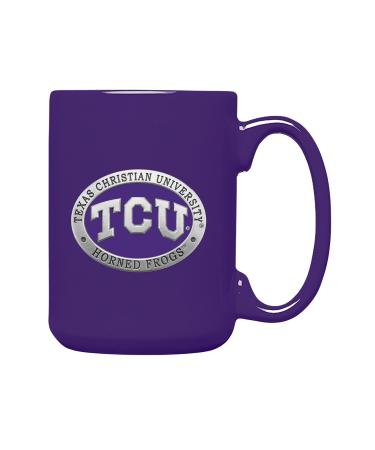 Heritage Pewter TCU 15 oz. Coffee Mug | Mug for Coffee, Beverages | Intricately Crafted Metal Pewter Inlay