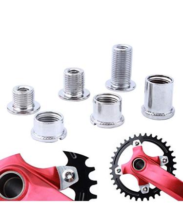 Juscycling Pack of 5 Chainring Female/Male Bolts Nuts with Multiple Size Options for Single, Double and Triple chainrings Silver Type B for double chainrings