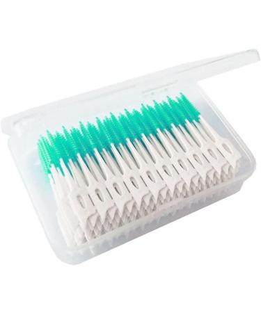 CUTICATE Lot 160 Silicone Dental Floss Interdental Brush Toothpick Cleaner - Green 8.5 cm | Essential Oral Care Tool for Effective Gum Health - Buy Online on GoSupps.com