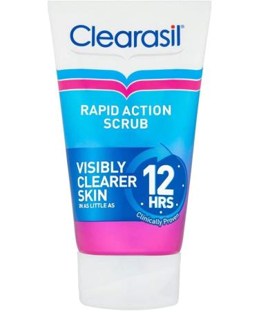 Clearasil Rapid Action Exfoliating Scrub For Acne Prone Skin Unclog Pores Reduces Blackheads Pimples & Excess Oil Everyday Spots Prevention 125 ml Single