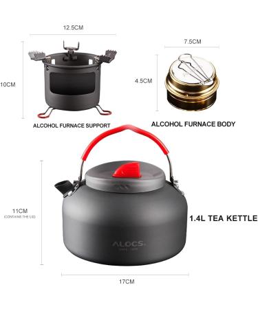 Alocs Camping Kettle - Premium Portable Tea & Coffee Pot for Outdoor Camping - Buy Online on GoSupps.com