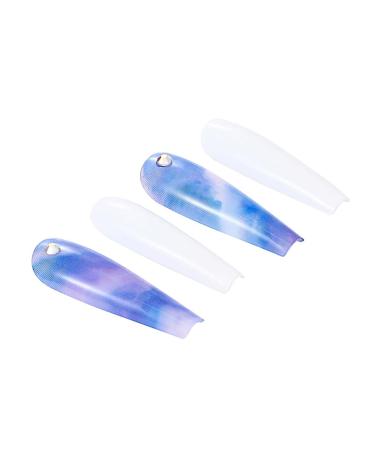 Brishow Artificial Long Press-On Ballerina Nails - 24pcs Purple & White Acrylic Stick-On Nails for Women & Girls - Full Cover Hair Coloring - Buy Online on GoSupps.com