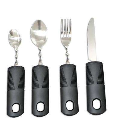 Dewedrt 4pcs Bendable Cutlery Disabled Utensil Adult Weighted Utensils Elderly Built Adults Adaptive Tableware Gadgets