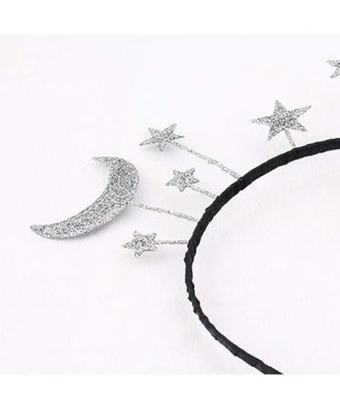 Wanmei Princess Girl Halloween Party Crown Headband - Glitter Powder Moon Star Charms Metal Alloy Birthday Tiara Headdress Gift - Buy Online on GoSupps.com