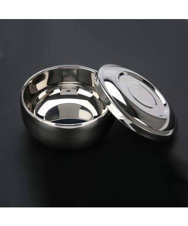 Moum routes razor men stainless steel boxes with lids shaving foam hen shaving shell shaving bowl shaving iron box container suitable for shaving brushes (10.5cm)