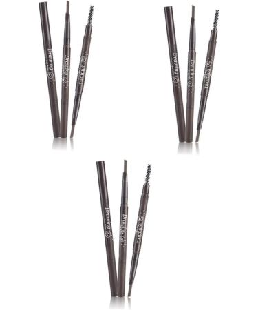 Balacoo 3pcs 2 1 Waterproof Brow Pencil Eyebrow Brush Eyebrow Pencil Brush Double Head To Rotate - Buy Online on GoSupps.com