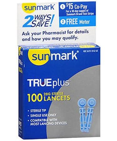 Sunmark Thin Lancets 28 Gauge - 100 ct.