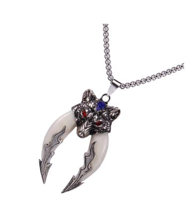 Yardenfun Wolf Fang Necklace Mens Choker Beach Necklace Neck Chain Neck Decoration Man Hip Hop Decorate