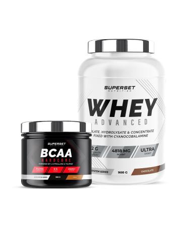 Superset Nutrition | Muscle Shaping Program - 100% Whey Protein Advanced 900g Chocolate - Bcaa Hardcore Cola | Achieves a shaped, toned physique in 4 weeks.