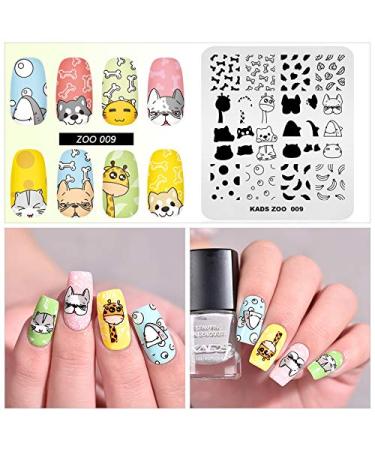 KADS Manicure Stamping Plates - Cute Animal Designs for Perfect Nail Art | Shop Internationally - Buy Online on GoSupps.com
