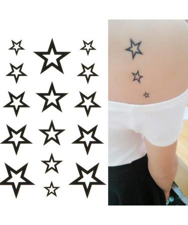 Yesallwas Cute Black Moon Sky Stars Temporary Tattoo 6 Sheet Set - Waterproof Art Fake Tattoo Stickers for Women, Kids & Body - Trendy Galaxy Design - Buy Online on GoSupps.com