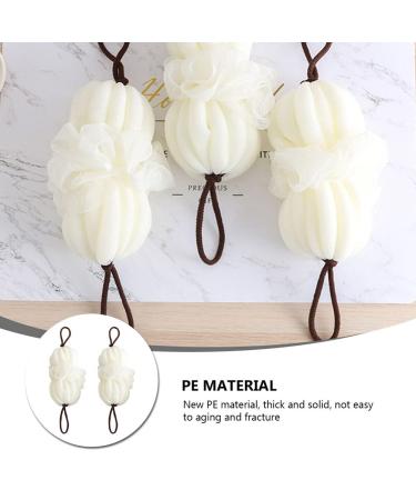 Uonlytech 2pcs Bath Ball & Loofah - Soft White Sponge for Exfoliating Cleansing & Showering | Body Washing Brush & Towel - Buy Online on GoSupps.com