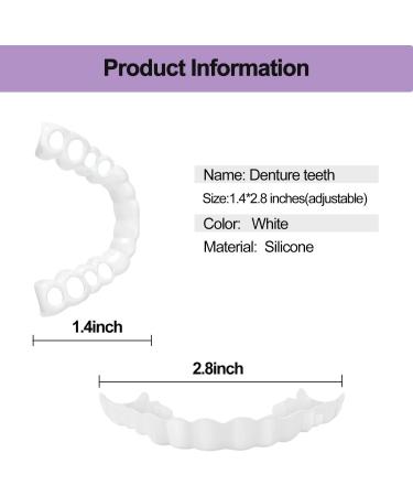 Fake Teeth 6 PCS Natural Shade Cosmetic Denture Veneers for Upper & Lower Jaw - White Christmas Denture Decorations - Buy Online on GoSupps.com