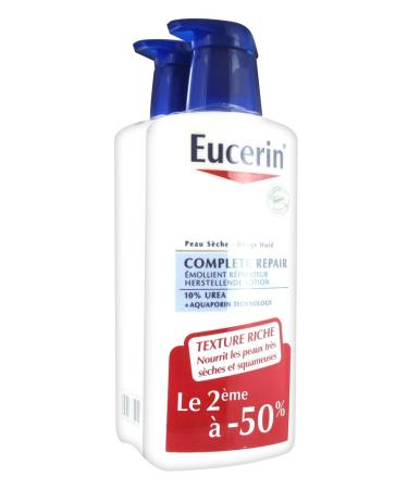 Eucerin Complete Repair Emollient Lotion 10% Urea 400ml + 1 Free by Eucerin 66.67ml (12-pack)