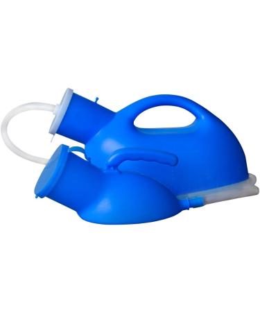 Portable Men's Urinal 2000ml - Large Capacity Male Urine Cup for Elderly, Hospital Beds & Wheelchairs (Blue) - Buy Online on GoSupps.com