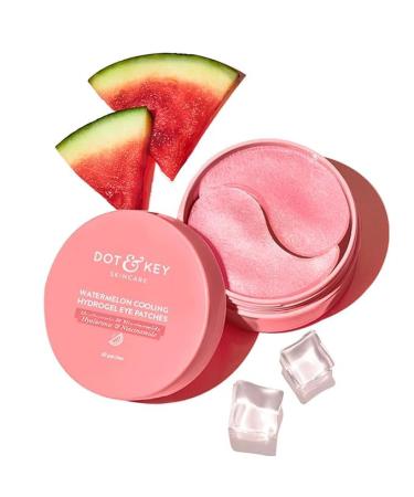 Watermelon Cooling Hydrogel Under Eye Patches for Dark Circles & Puffiness Reduction | With Hya-luronic & Nia-cinamide | Eye Patches | Instantly Hydrates Cools & De-Puffs | 60 Patches