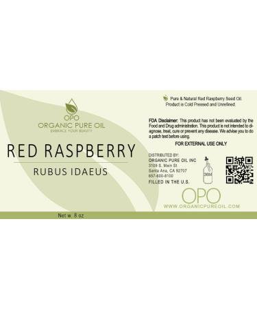 Organic Red Raspberry Seed Oil - 100% Pure & Cold Pressed | 8 OZ Premium Quality for Face Hair Skin & Body | Extra Virgin Unrefined - Buy Online on GoSupps.com