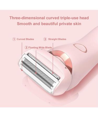 AZURAOKEY Electric Shaver for Women Legs 2-IN-1 Lady Razors Waterproof Wet or Dry Rechargeable Portable Ladies Body Hair Trimmer for Leg Arm Face Pubic Area Cordless Bikini Trimmer Blue - Buy Online on GoSupps.com