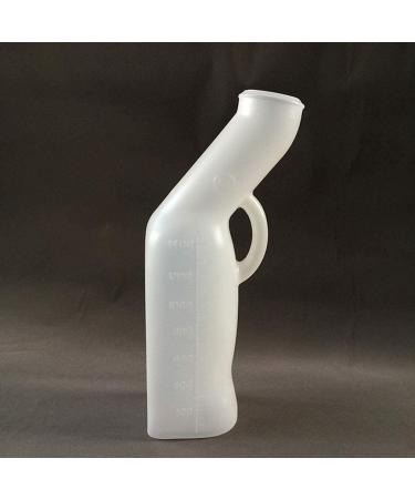 Men Long Curved Mouth Urinal Potty Urine Collection Containers Reusable Easy to Clean Portable White 1400ml - Buy Online on GoSupps.com