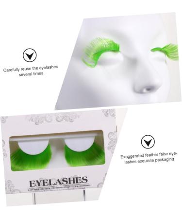 ABOOFAN 10 Pairs Halloween Extra Long False Eyelashes Lashes Halloween Dance Costume Eyelashes Cosplay Fake Lashes Green Eyelashes Curly Fancy Fake Chemical Fiber Gothic Extend Girl - Buy Online on GoSupps.com
