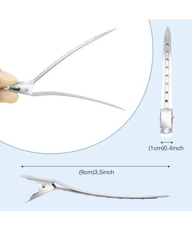 24 Pcs Duck Billed Hair Clips - Styling Sectioning Silver Metal Clips for Women | Alligator Curl Clips for Long Hair Roller Salon - 24 Pack - Buy Online on GoSupps.com