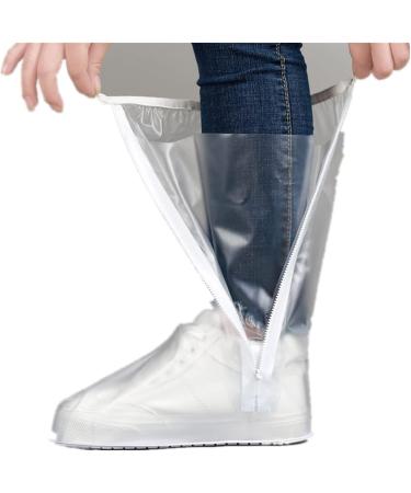 Waterproof Non-Slip Boot Cover | Foldable Portable PVC Overshoes for Men & Women | Ideal for Cycling, Camping, Fishing | Clear, Large Size - Buy Online on GoSupps.com