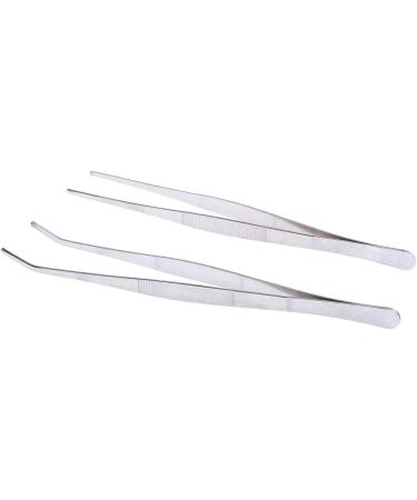 Iplusmile 2-Stainless Steel Tweezers Pliers - Curved & Straight Eyelash Tools for Extensions - Long Handle Rubber Grip - Buy Online on GoSupps.com