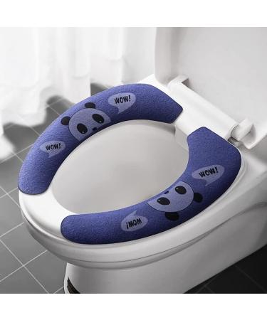 Finoulie 4 Pairs Washable & Reusable Toilet Seat Warmer Covers - Non Slip Cushion for Bathroom - Cute Design | Self-Adhesive Tape Included - Buy Online on GoSupps.com