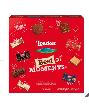 Loacker Best Of Moments Assortment | 12 Flavours | Individually Wrapped | No Added Colours or Flavours | 600g