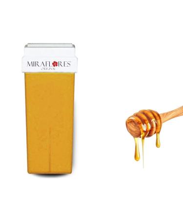 Patrone Refill with agents for waxing wooden hair removal wax for hair removal.Liposoluble sharpen for - Miraflores original made in Italy 100 ml 24PZ (natural honey)