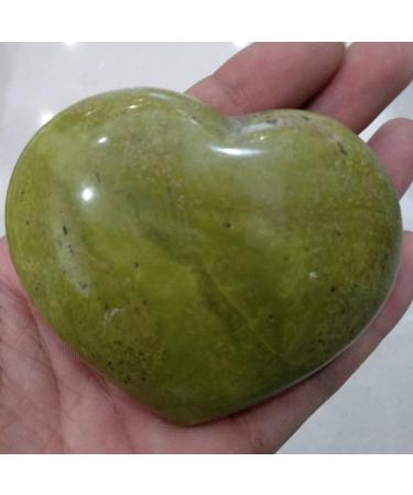 Natural Green Opal Carved Heart raw Gemstone Crystal Suitable for Home Raw Stones and Minerals Stone Mineral Specimen - Buy Online on GoSupps.com