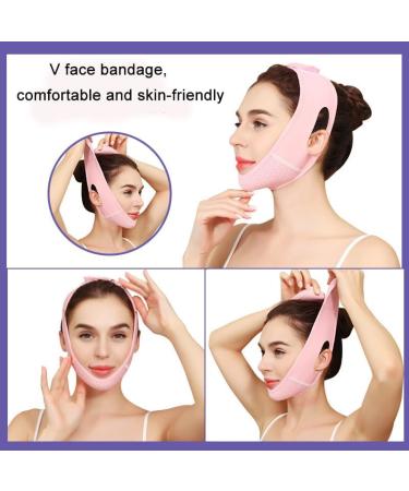 yufana Facial Slimming Strap Double Chin Reducer Reusable V Line Mask Facial Slimming Strap Tighten and Sculpt Jawline Face Swelling Puffiness V Line Lifting Chin Strap for Women and Men (Pink) - Buy Online on GoSupps.com