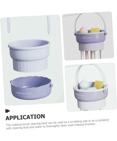 makeup cleaning mat make up silicone makeup brush makeup sponge cleaners make up sponge cleaner hair brush cleaner make brush cleaners tpr powder puff scrubber purple - Buy Online on GoSupps.com