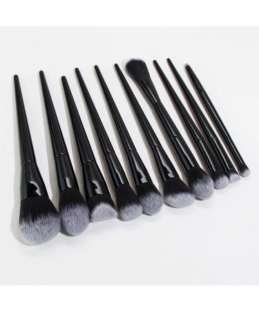10-Piece Black Makeup Brush Set - Professional Eye Shadow Tools for Flawless Beauty - Ships Internationally - Buy Online on GoSupps.com