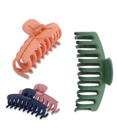 Matte Large Hair Claw Clips - 4 Pack | Strong Hold for Thick & Thin Hair - Stylish Hair Accessories for Women - Buy Online on GoSupps.com
