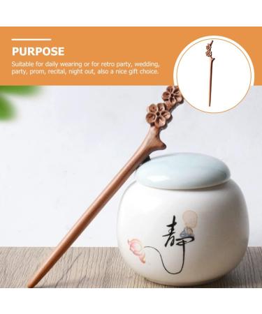 LALAFINA Peach Wood Hairpin Chinese Hair Accessories Hair Clips for Girls Flower Hair Accessories Bride Hair Stick Womens Hair Clips Metal Hair Pin Japanese-style Women's Headgear - Buy Online on GoSupps.com